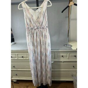 Motherhood Maternity Dress Lined Small Polka Dot Print Sleeveless Maxi Sz Small